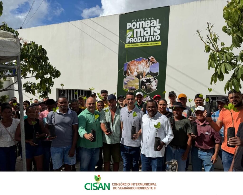 Entrega as mudas de cajueiro no município de Ribeira do Pombal